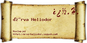 Árva Heliodor névjegykártya